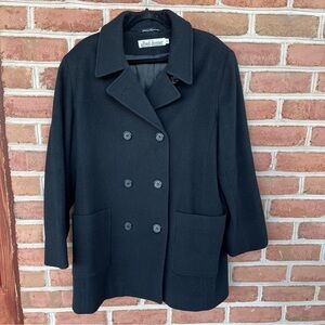Black double breasted Alfred Dunner car/peacoat size 16
